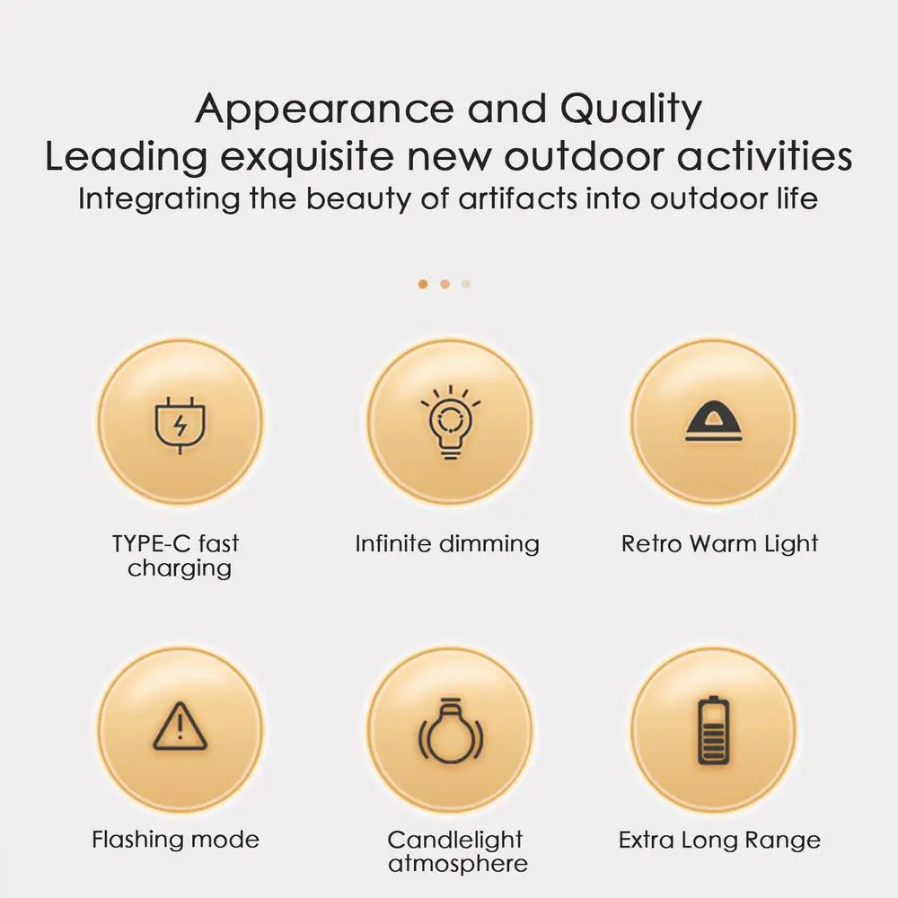Outdoor Camping Lights Vintage Rechargeable Long Battery Life Camp Lighting with Adjustable Lighting Modes for Living Room