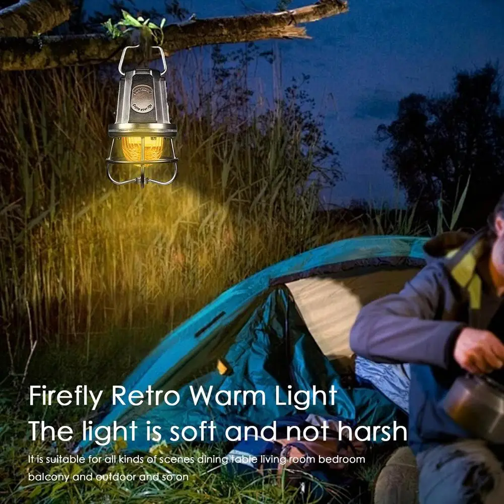 Outdoor Camping Lights Vintage Rechargeable Long Battery Life Camp Lighting with Adjustable Lighting Modes for Living Room
