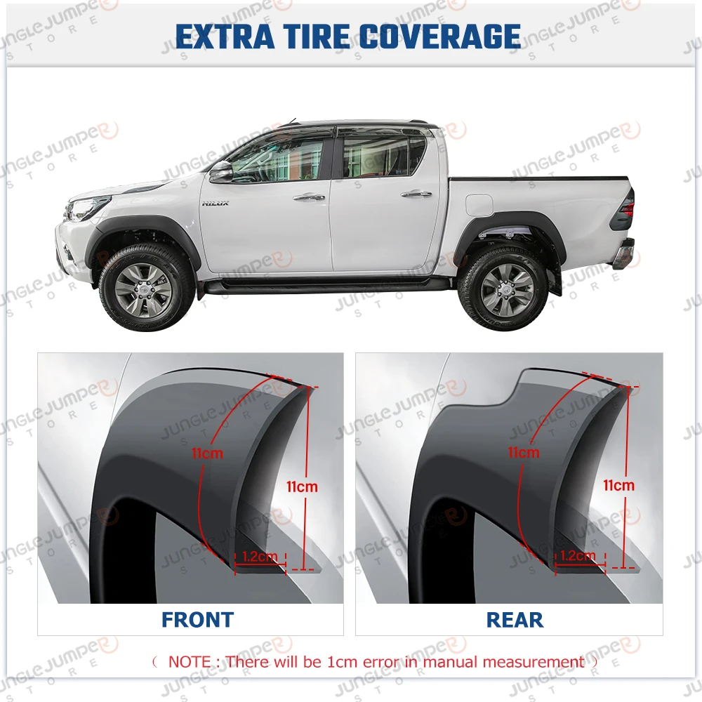 Fender Flares Wheel Arch For Toyota Hilux Revo ROCCO SR SR5 2015-2023 N80 Offroad 12MM Wheel Arch OEM-Style Car Accessories