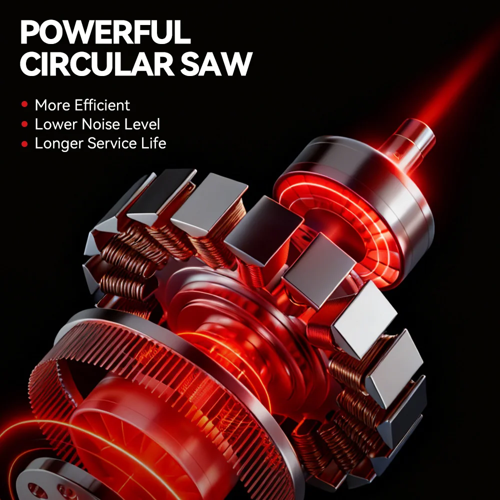 Brushless 7Inch 185mm Electric Circular Saw LED 11000RPM Cordless Adjustable Angle Woodwork Cutting Tool For Makita Battery Pin