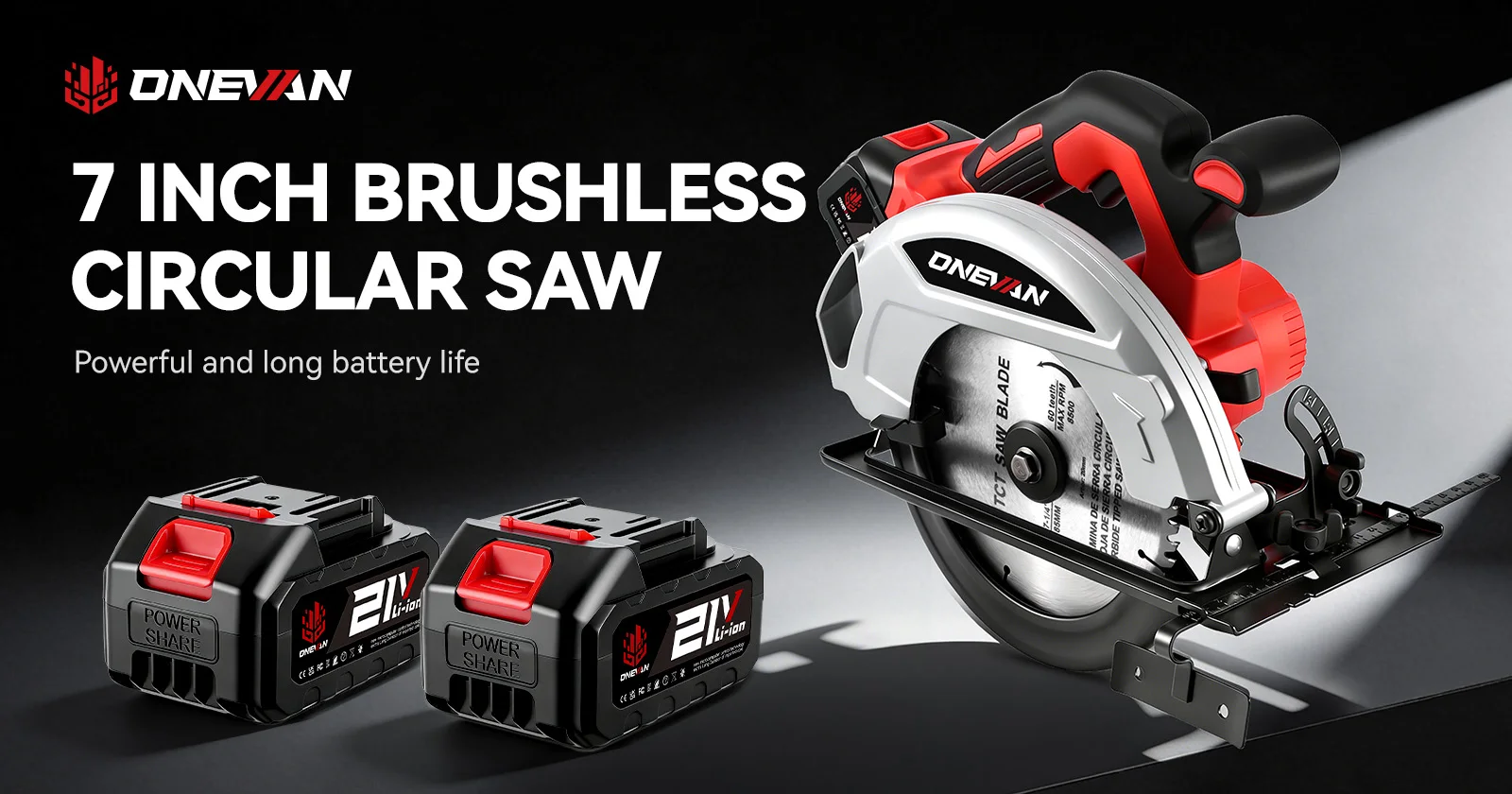 Brushless 7Inch 185mm Electric Circular Saw LED 11000RPM Cordless Adjustable Angle Woodwork Cutting Tool For Makita Battery Pin