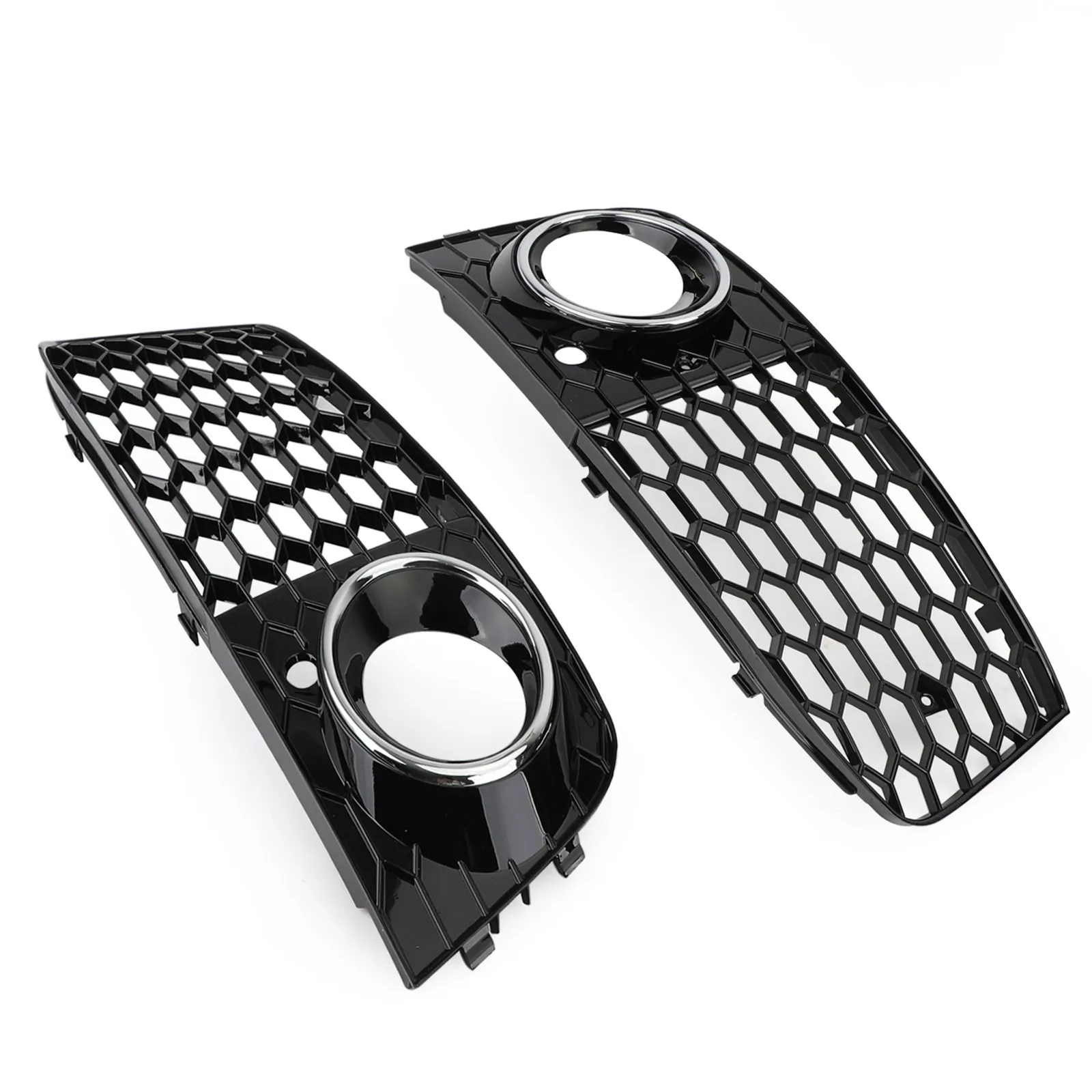 Artudatech Pair Honeycomb Mesh Fog Light Open Vent Grill Intake Fit for Audi A4 B8 2009-2012