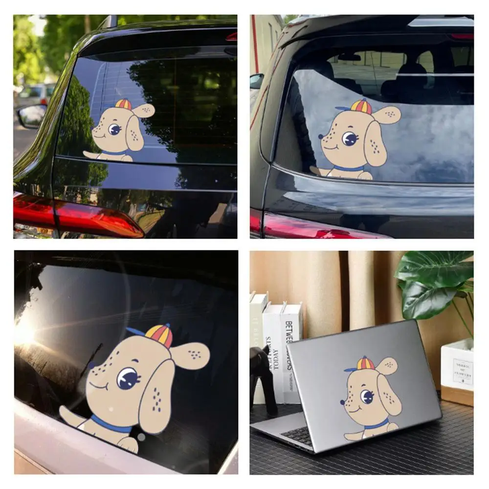 Dog Peeking Car Decal Car Window Decal Humorour Peep Animal Decorative Stickers For Wall Snowboard Motorcycle Computer