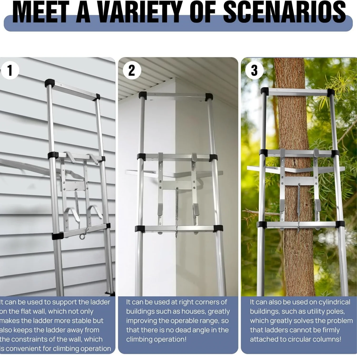 DayPlus V-Shaped Ladder Bracket Tool Ladder Accessory Bracket Stabiliser For Corners, Walls, Windows, Trees