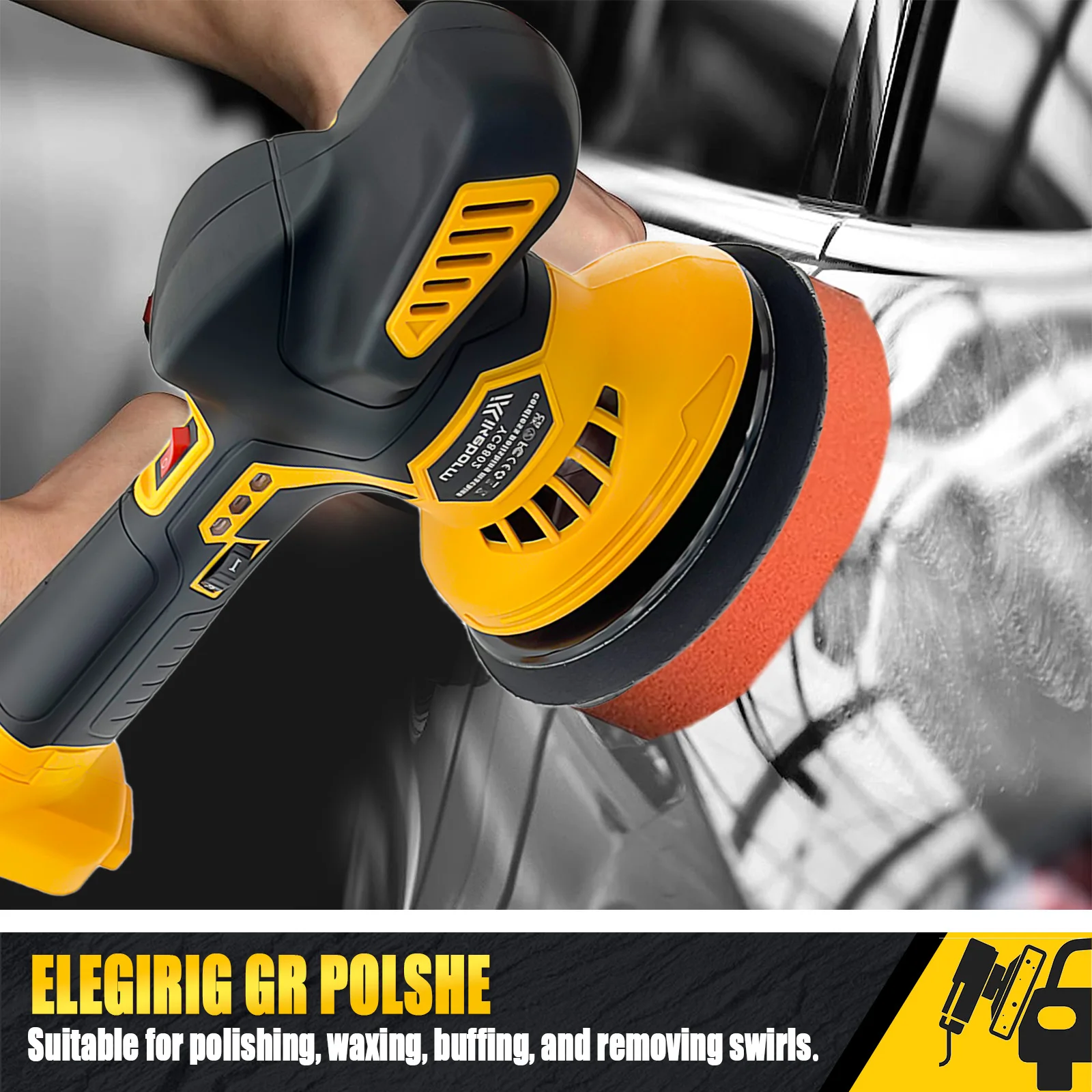 Cordless Car Polisher for Dewalt 20V Battery 6 Variable Speed 5000RPM Car Buffer Polisher for Car Detailing Waxing (No Battery)