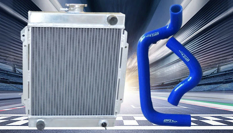 Aluminum Radiator+Silicone radiator hose for Datsun 1200 B110 120Y B210 1.2L A12 70-76 Manual