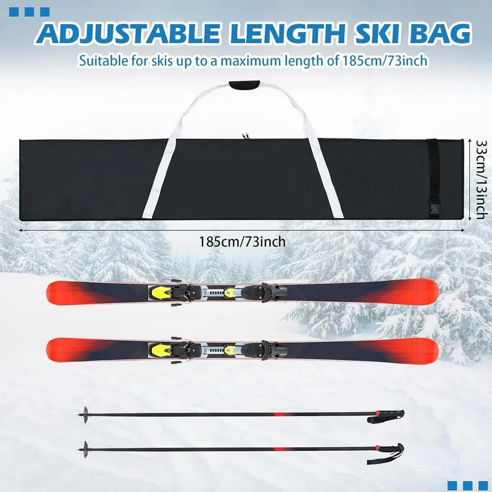Snow Ski Bags Waterproof Travel Ski Outdoor Polyester Bag Adjustable Carrier Sports Accessories Snowboard Storage Sleeve For