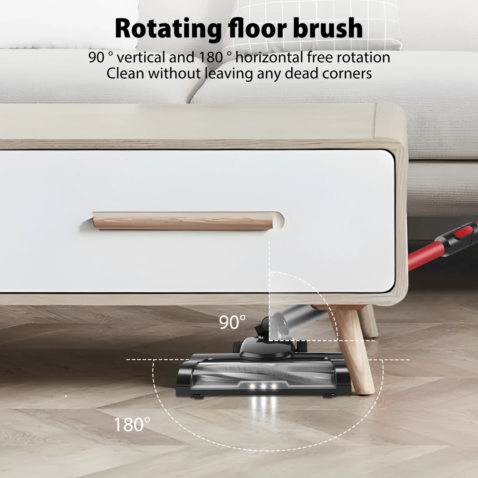 Cordless Vacuum with LED Work Light 6IN1 with accessory function Hand vacuum cleaner wireless HEPA
