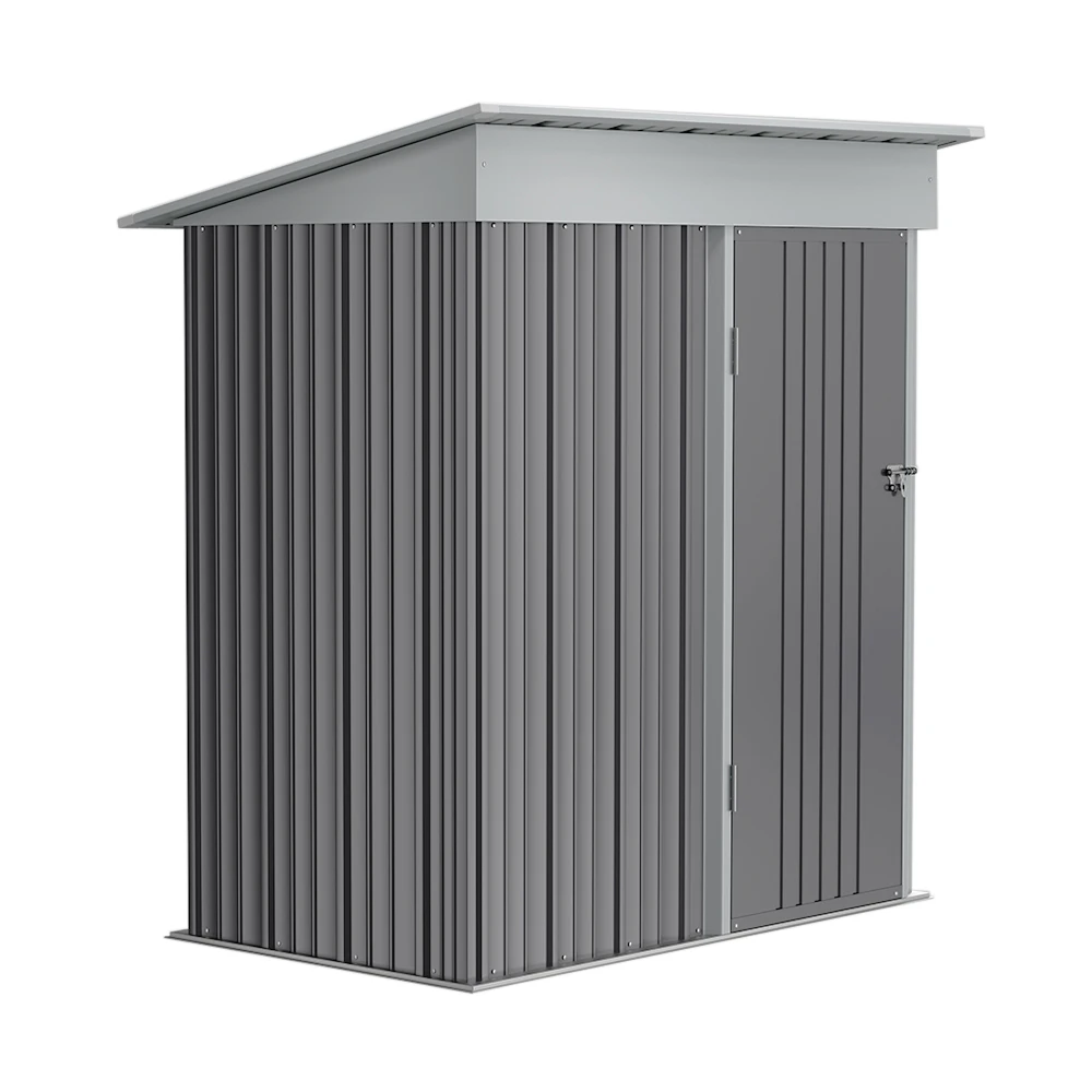 【Breeins】3 X 5 FT Outdoor Metal Storage Shed with Floor Frame Base, Galvanized Steel Garden Shed with 4 Ventilation Openings