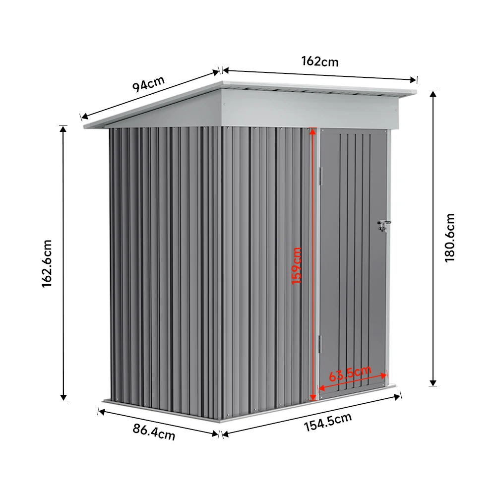 【Breeins】3 X 5 FT Outdoor Metal Storage Shed with Floor Frame Base, Galvanized Steel Garden Shed with 4 Ventilation Openings