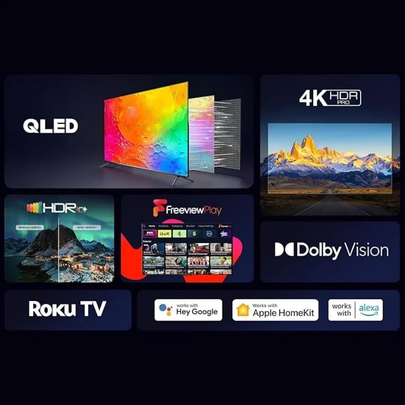 TCL New Launch 65RC650K 65-inch QLED Pro Television, 4K Ultra HD, Roku TV (Smart TV with Dolby Vision & Audio, HDR 10+