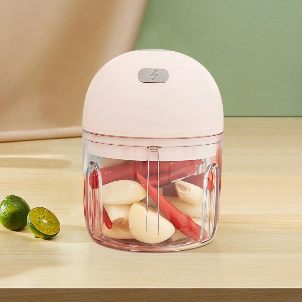 Livingandhome Electric Wireless Kitchen Garlic Chopper With Intuitive Controls Child Lock USB Wire