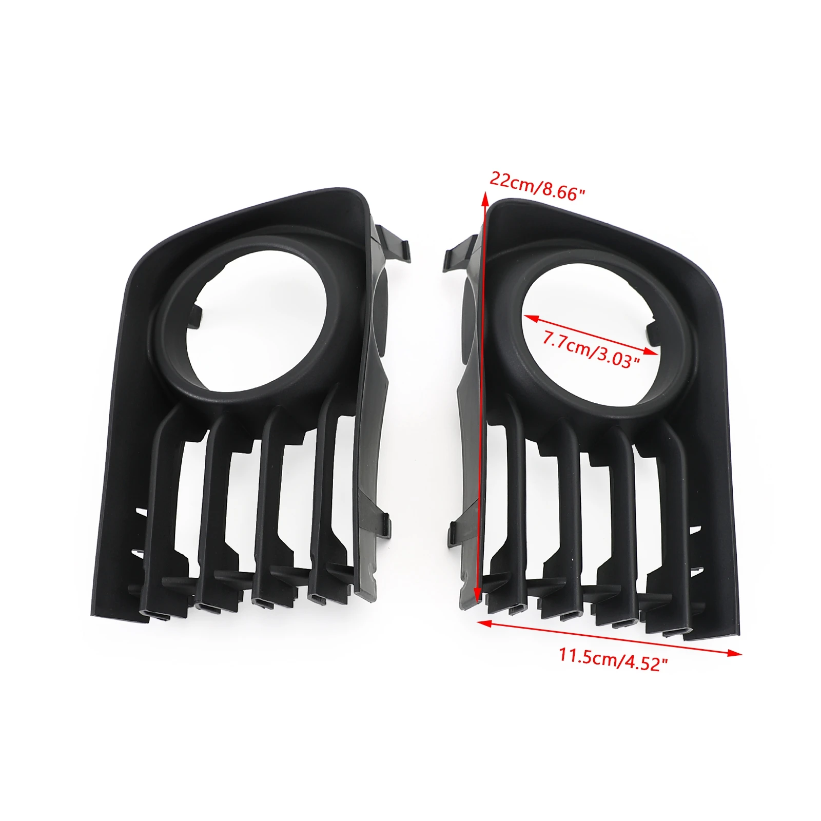 Artudatech 2pcs Bumper Fog Light Grille Grill Trim Cover Fit for Toyota Prius 2004-2009 05 06 07 08 Black