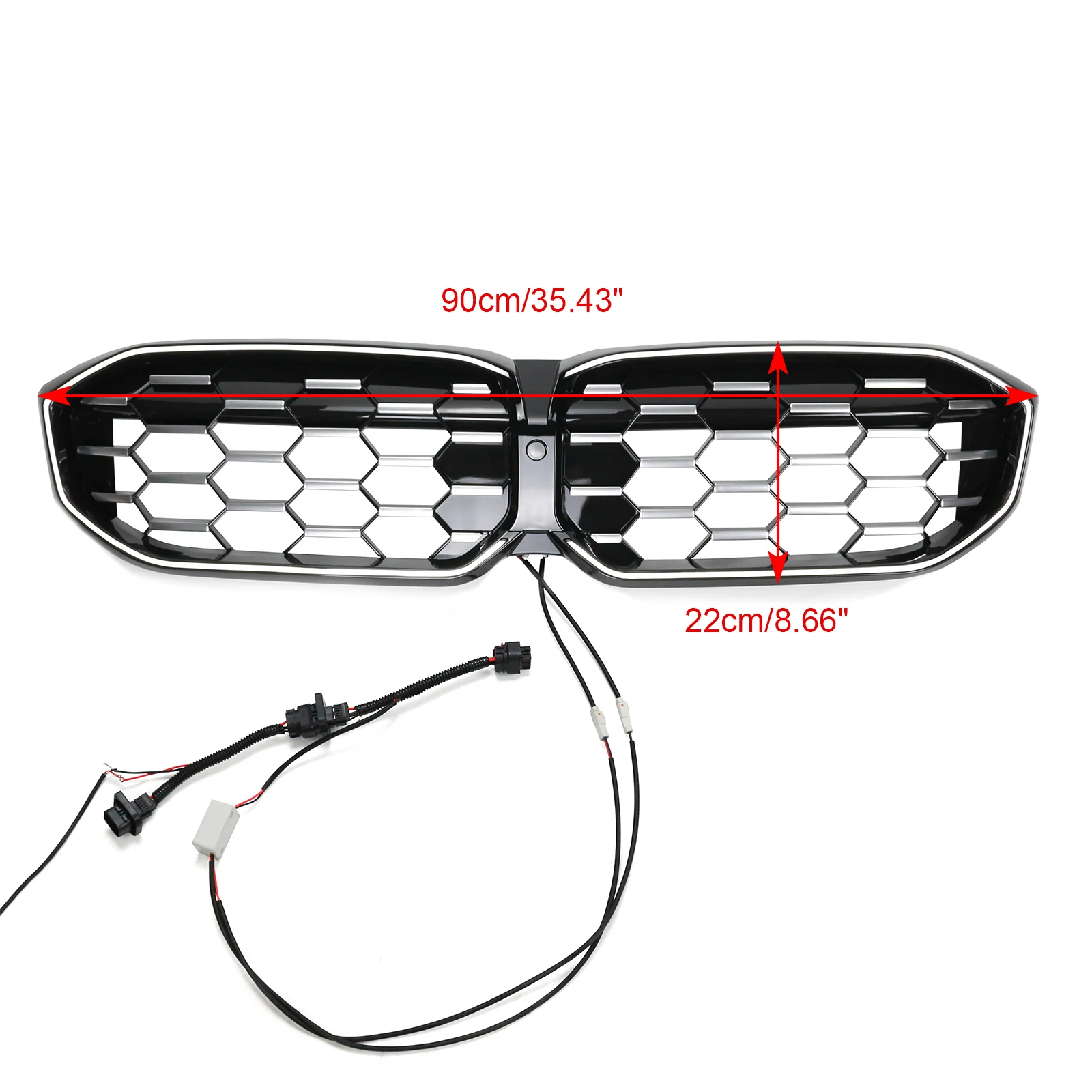 Artudatech Diamond Black Silver Front Kidney Grille Grill Fit for BMW 3 Series G20 G21 2023-2024