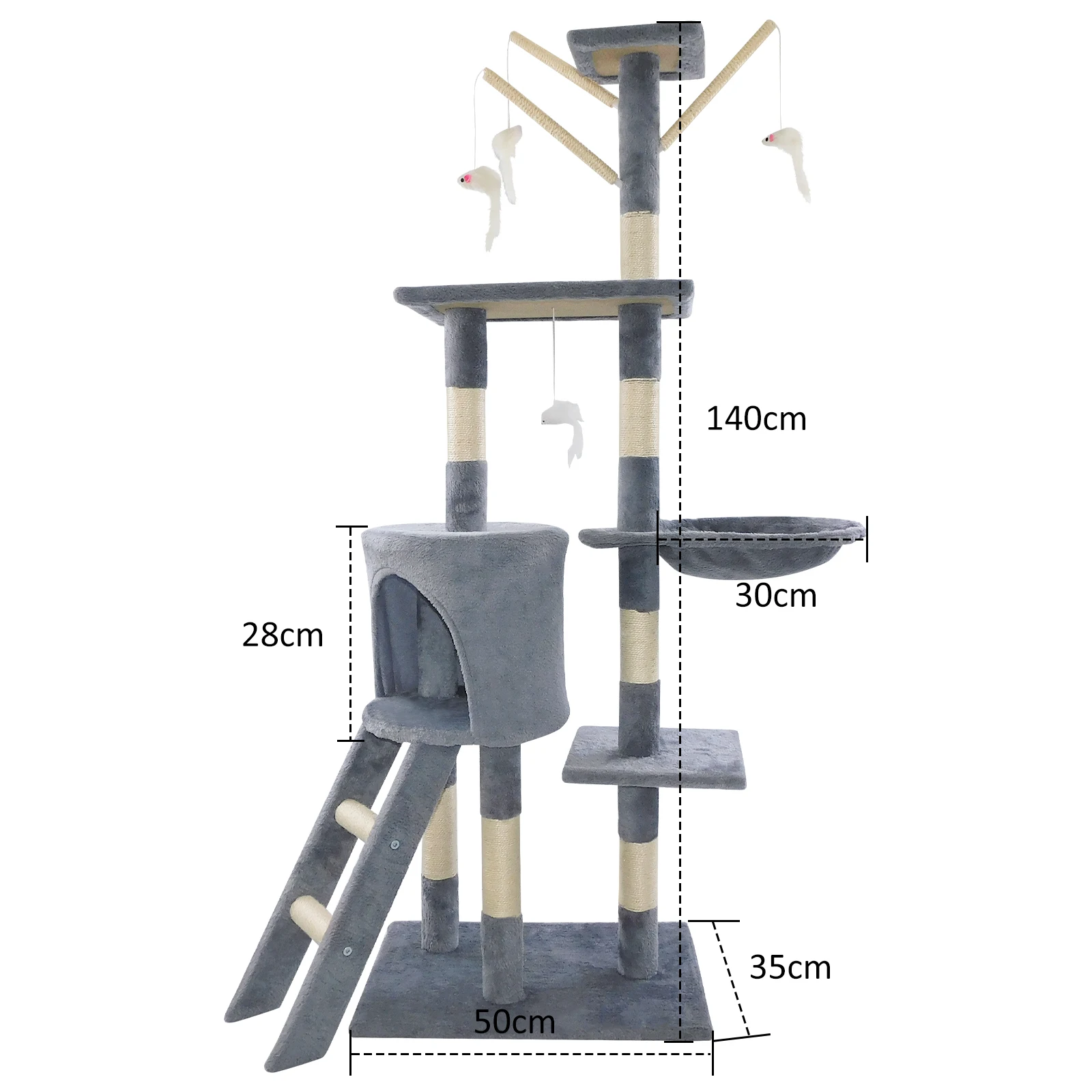 Multi-Level Cat Nest Cat Tree with Condo Cat Scrapers Cat Accessories gatos Scratching post for Kitten Furniture Large Cat Tower