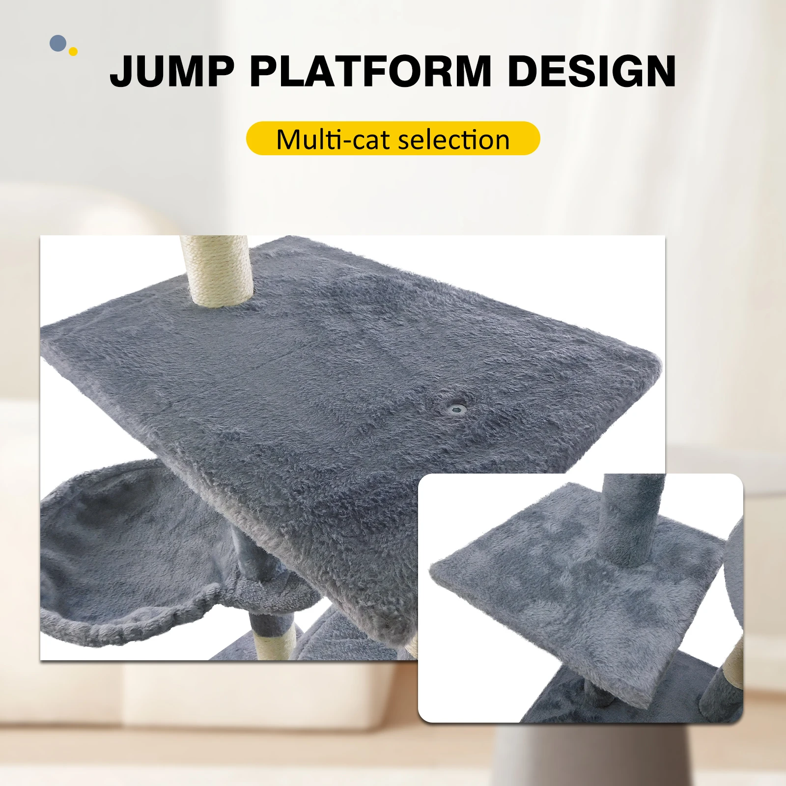 Multi-Level Cat Nest Cat Tree with Condo Cat Scrapers Cat Accessories gatos Scratching post for Kitten Furniture Large Cat Tower