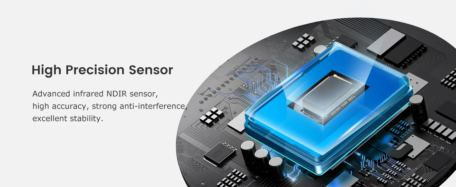 INKBIRD Portable CO2 Detector, Mini Indoor CO2 Monitor, NDIR Sensor with Full Color LCD Auto Calibration, for Home Office Travel