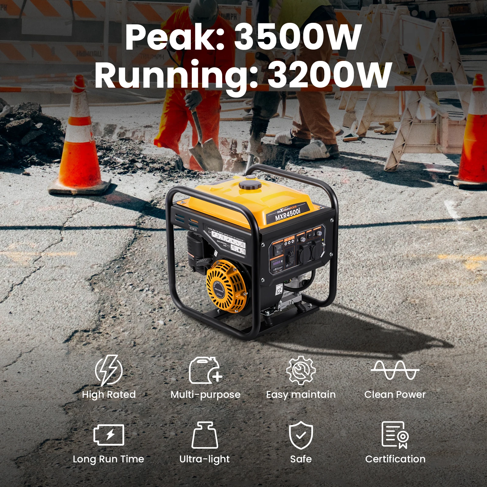 500W Inverter Generator Petrol4 Stroke Engine for Camping Garden for RV 26KG