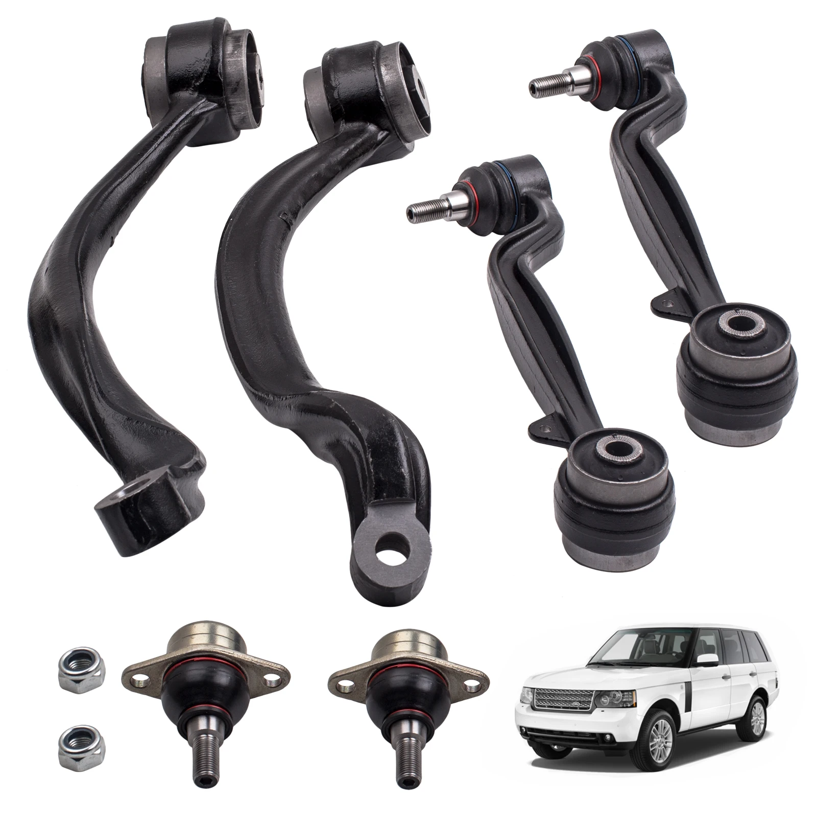 Front Upper Lower Suspension Control Arms Ball Joints Set For Range Rover 2002-2012