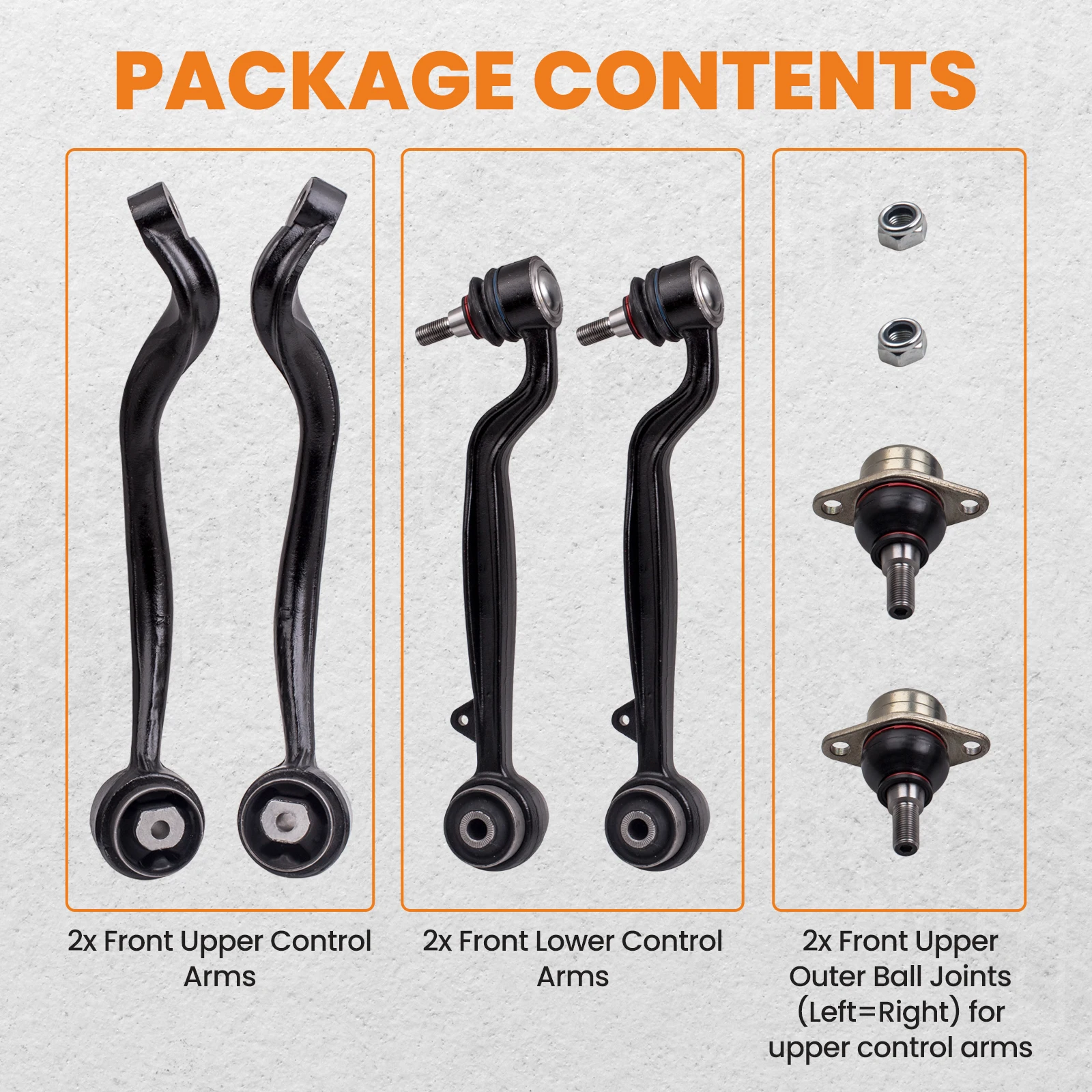 Front Upper Lower Suspension Control Arms Ball Joints Set For Range Rover 2002-2012