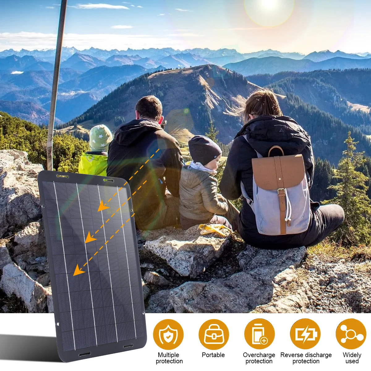 12V 60W Solar Panel Kit Waterproof Solar Trickle Charger Portable Solar Powered Charger Kit High Efficiency Car Battery Charger
