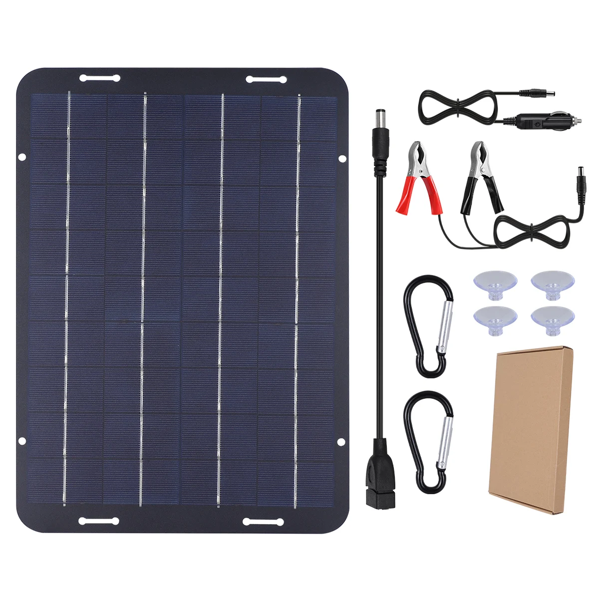 12V 60W Solar Panel Kit Waterproof Solar Trickle Charger Portable Solar Powered Charger Kit High Efficiency Car Battery Charger