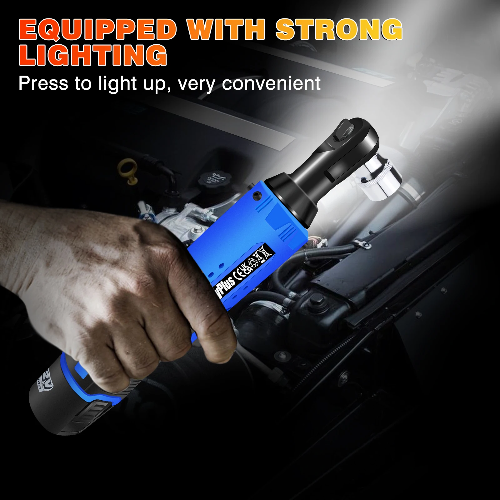 Cordless Electric Ratchet Wrench Set - 12V Power Tool Electric Wrench 3/8",High Torque 90° Power Tool