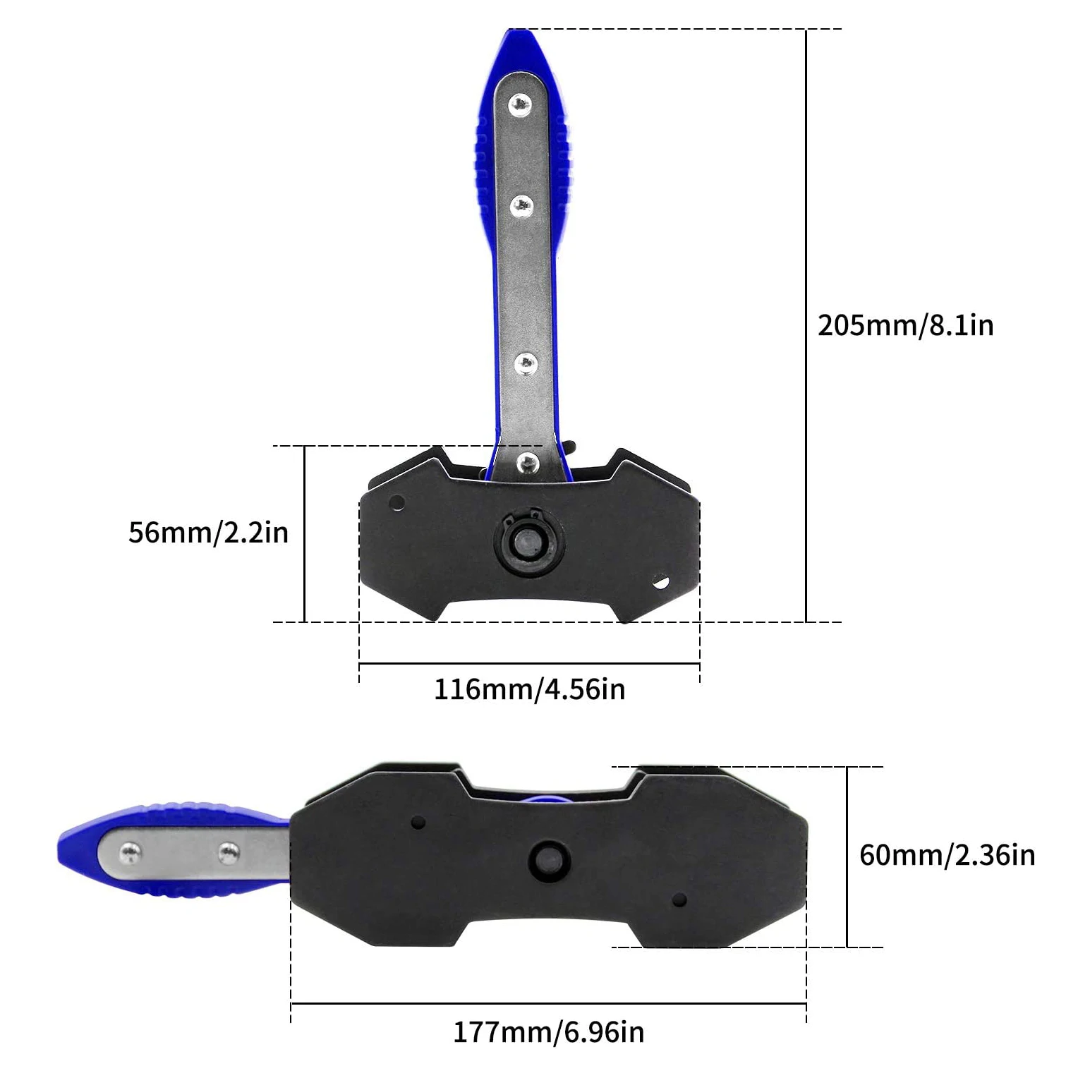 Brake Caliper Press Tool Brake Pad 360° Ratchet Piston Wrench Spreader Caliper Press Compression Tool with 2pcs Plates
