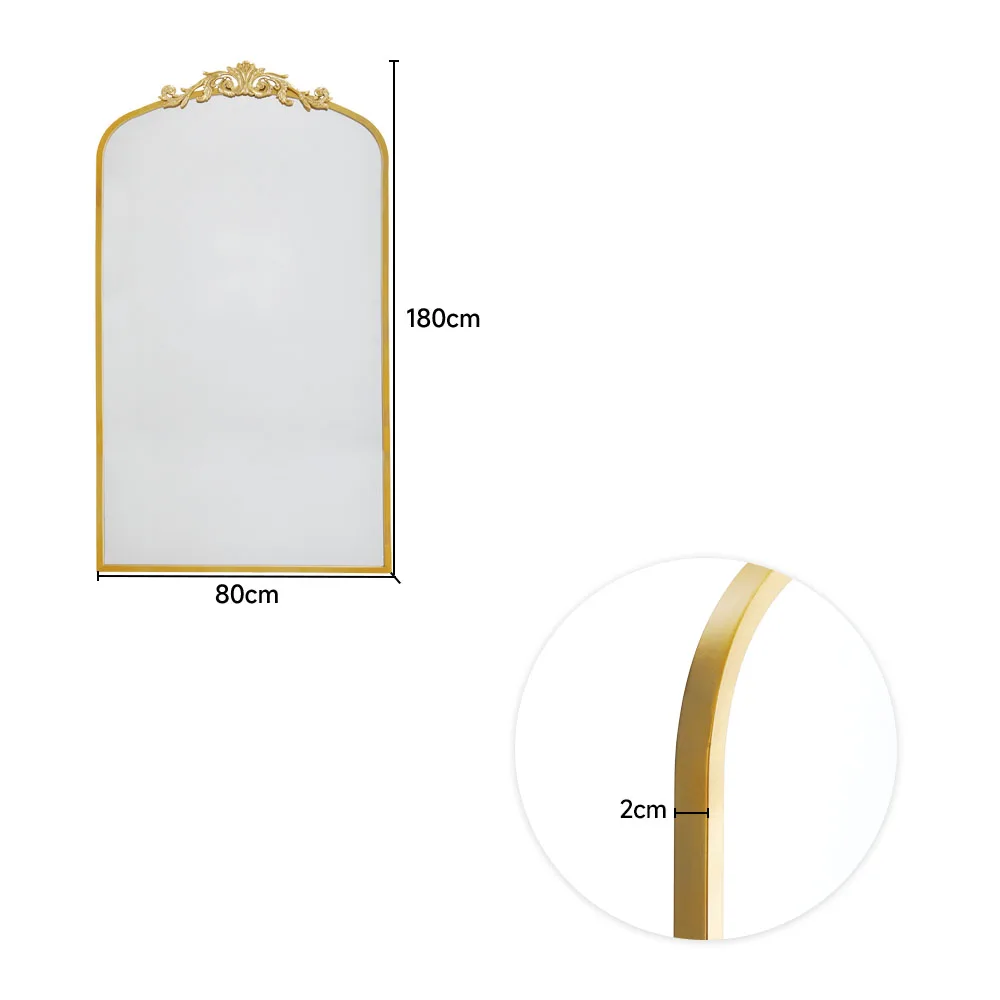 【Lifeideas】Antique Gold Metal Ornate Full Length Mirror