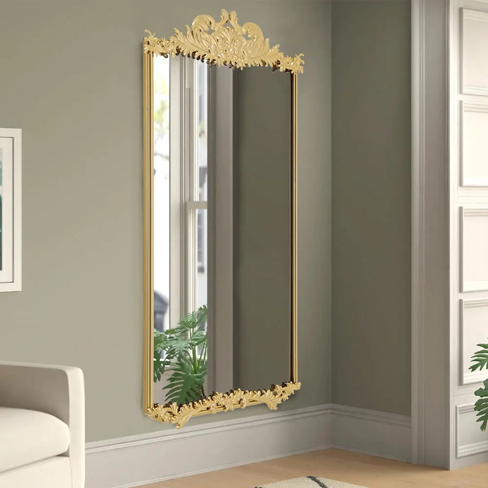 【Lifeideas】Antique Gold Metal Ornate Full Length Mirror