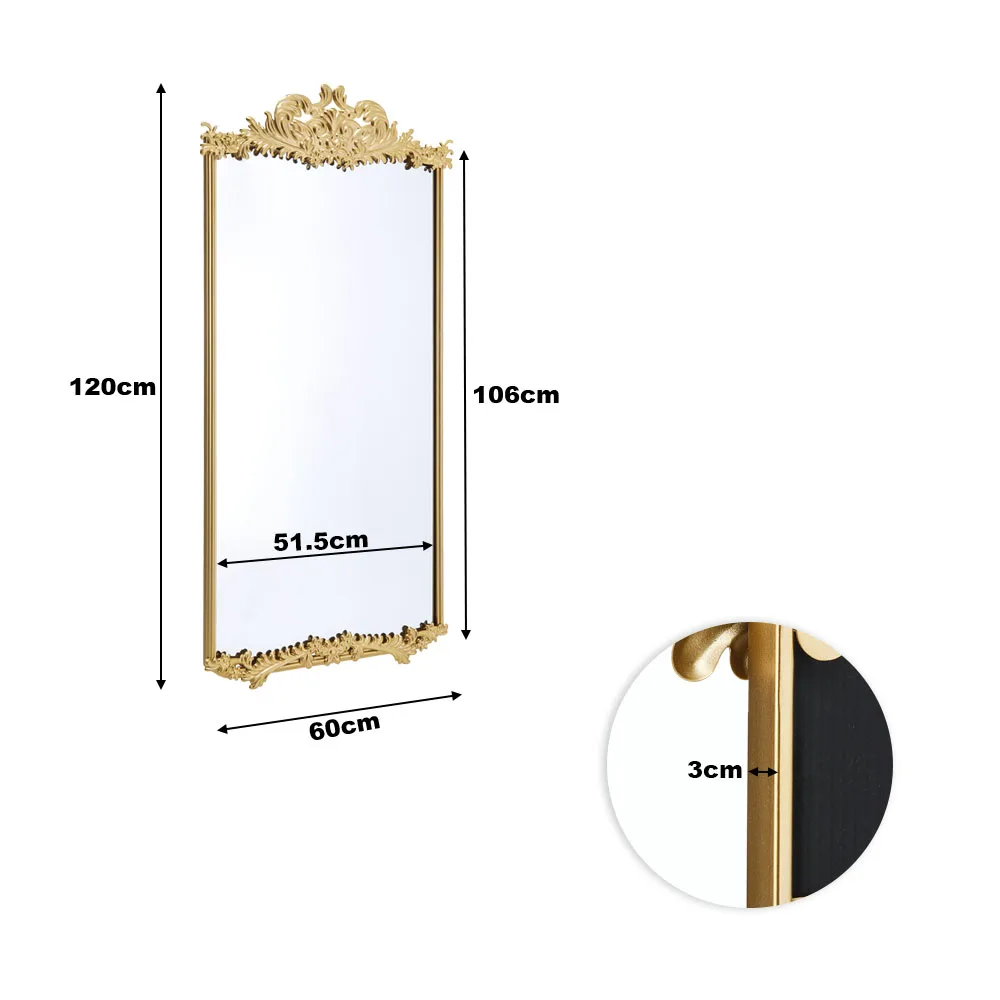 【Lifeideas】Antique Gold Metal Ornate Full Length Mirror