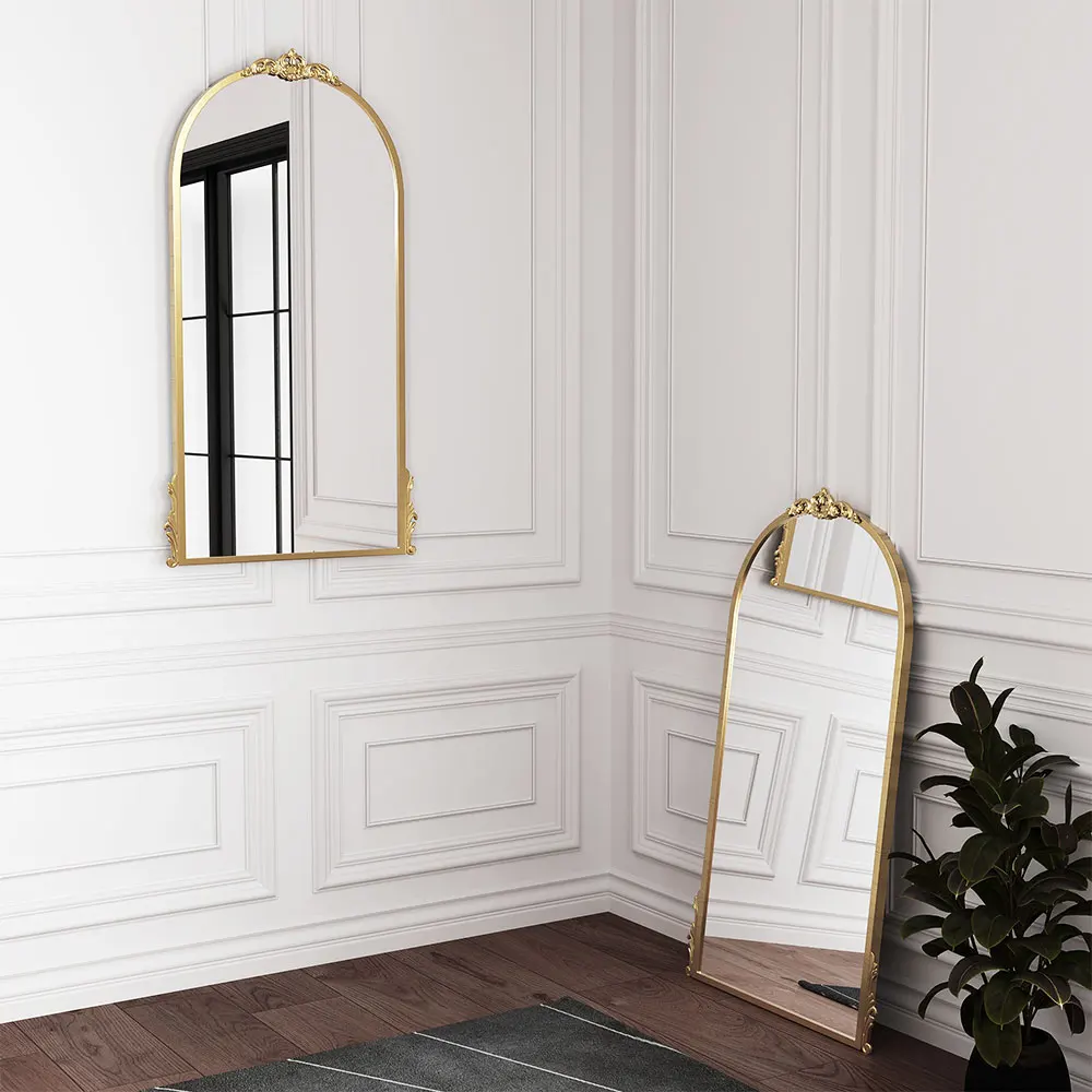 【Lifeideas】Antique Gold Metal Ornate Full Length Mirror