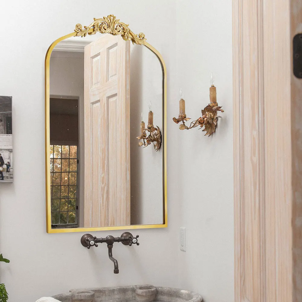 【Lifeideas】Antique Gold Metal Ornate Full Length Mirror