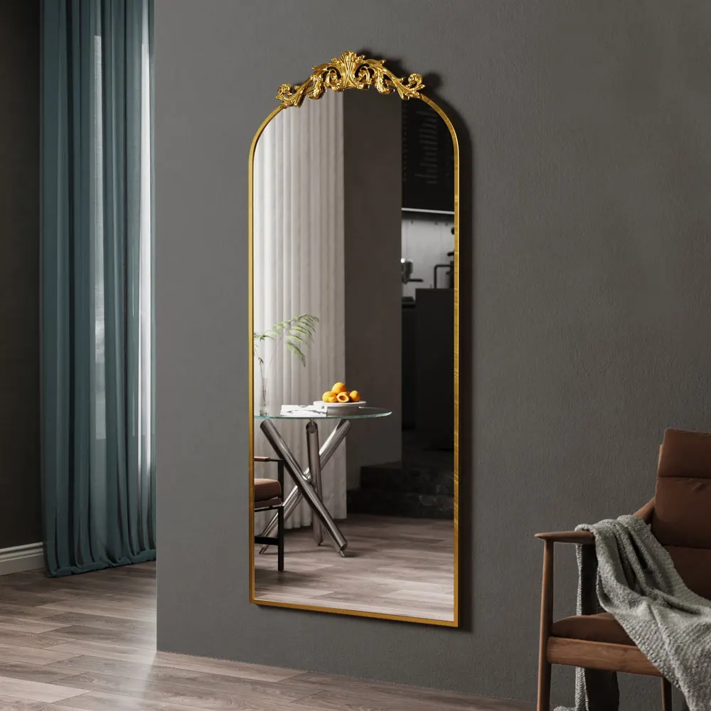 【Lifeideas】Antique Gold Metal Ornate Full Length Mirror