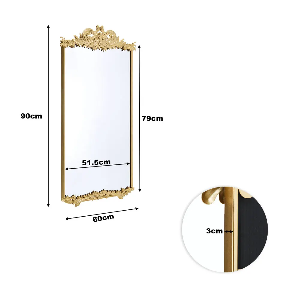 【Lifeideas】Antique Gold Metal Ornate Full Length Mirror
