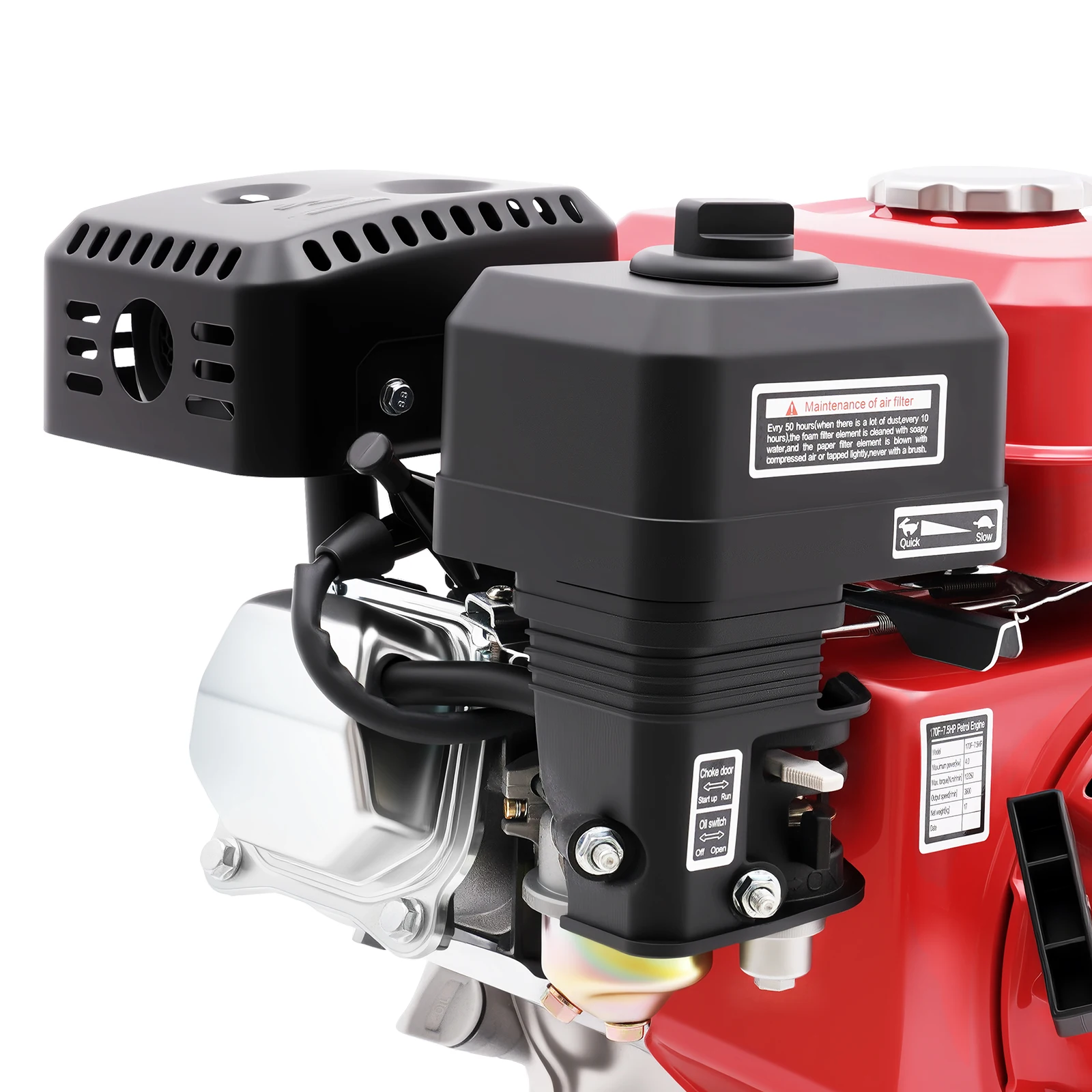 212cc 4-Stroke Engine 7.5HP Air Cooled Single Cylinder Pull Start Petrol Engine for Water Pumps