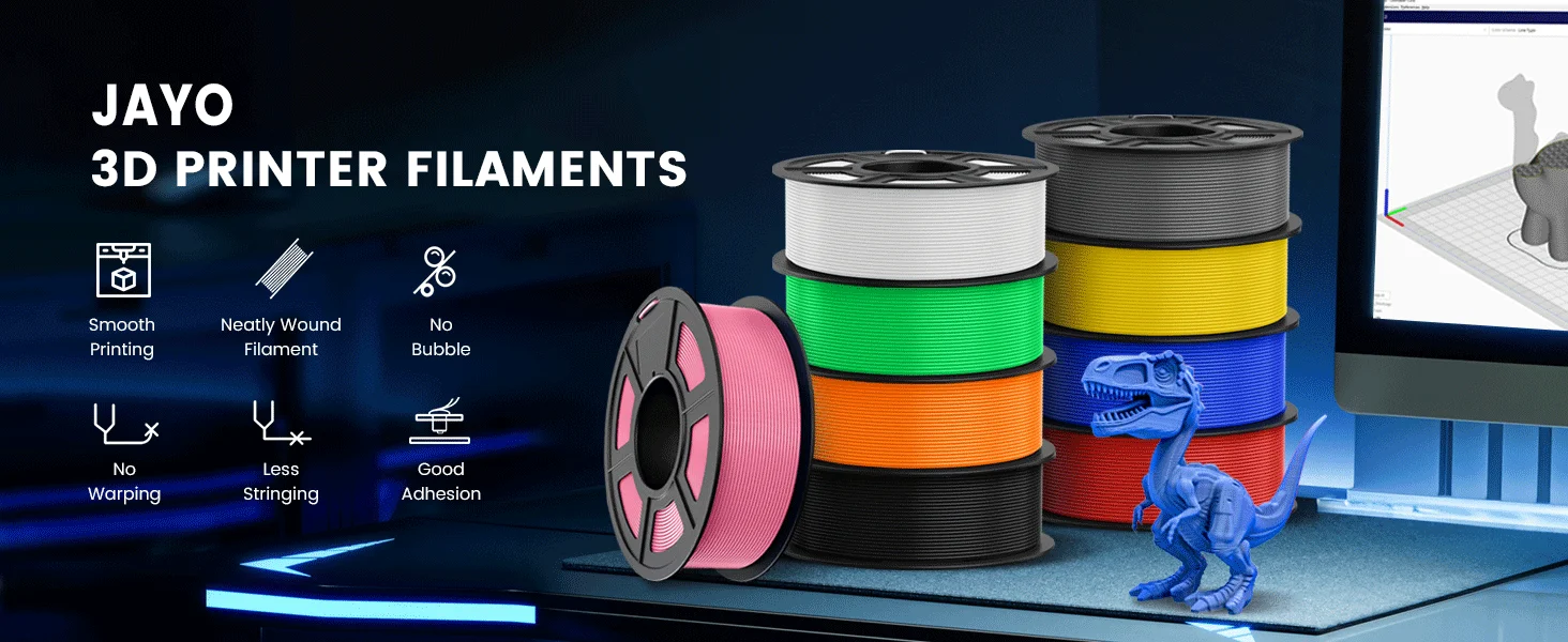 JAYO 4.4KG 3D PETG/PETG Transparent Filament 1.75mm Filament For Bambu FDM 3D Printer PETG Neatly Wound 3D Printing Material