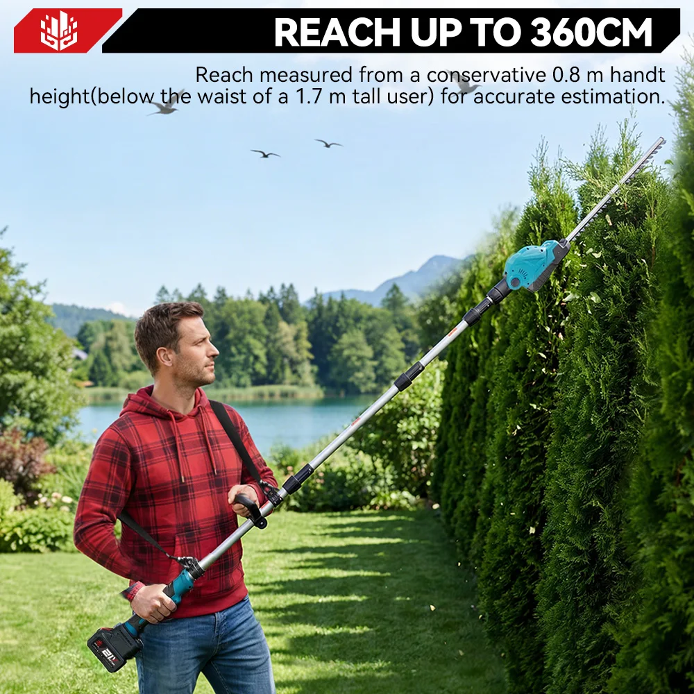 ONEVAN High Branch Battery-powered Hedge Trimmer Cordless Electric Hedge Shear Trimmer Gardening tool For Makita 18v Battery Pin