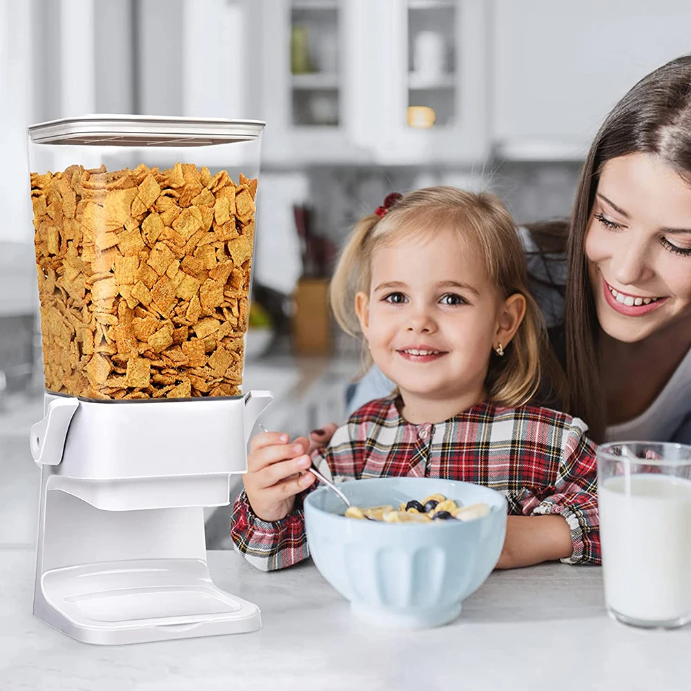 【Lifeideas】White Cereal Nuts Storage Container Dispenser for Kitchen