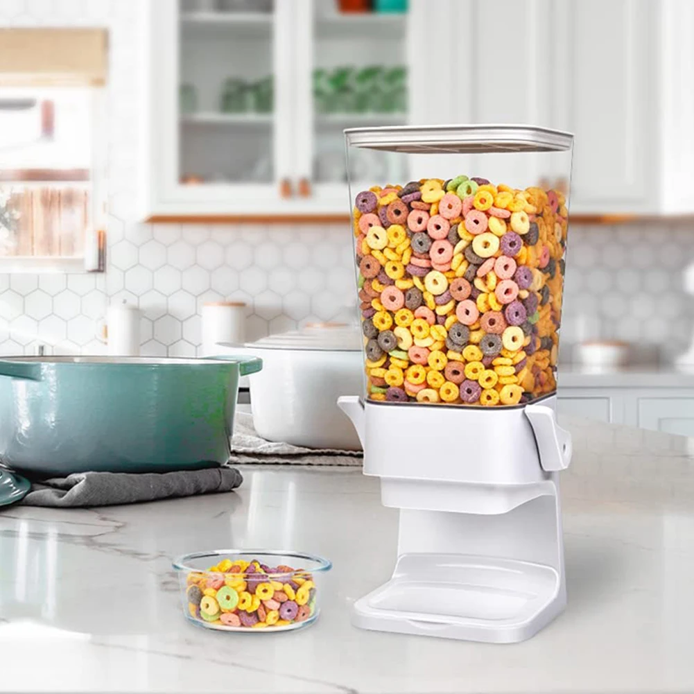 【Lifeideas】White Cereal Nuts Storage Container Dispenser for Kitchen