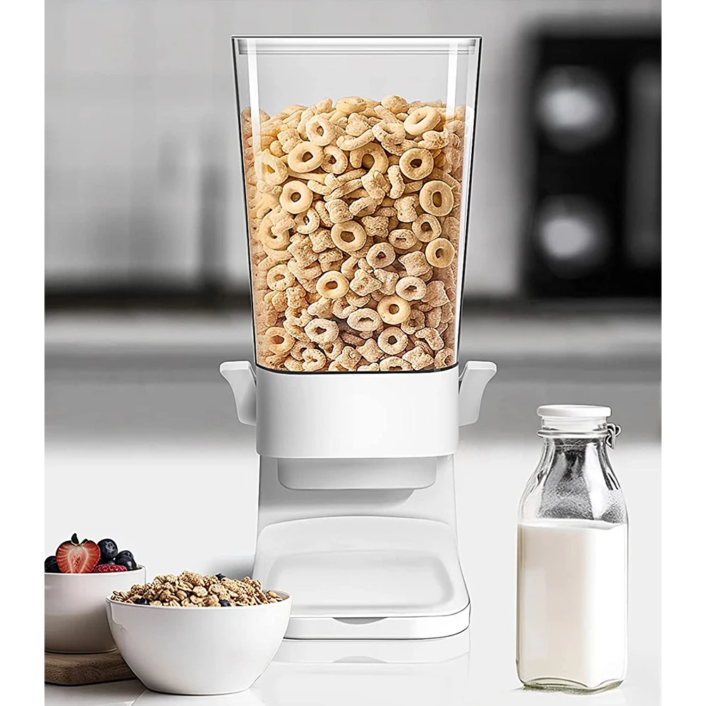 【Lifeideas】White Cereal Nuts Storage Container Dispenser for Kitchen