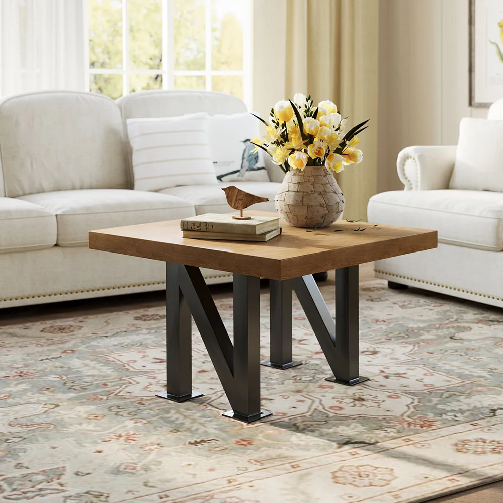 Livingandhome Height Metal Table Legs Furniture Accessories Anti-slip Black Iron Table Leg Round Metal Table Legs