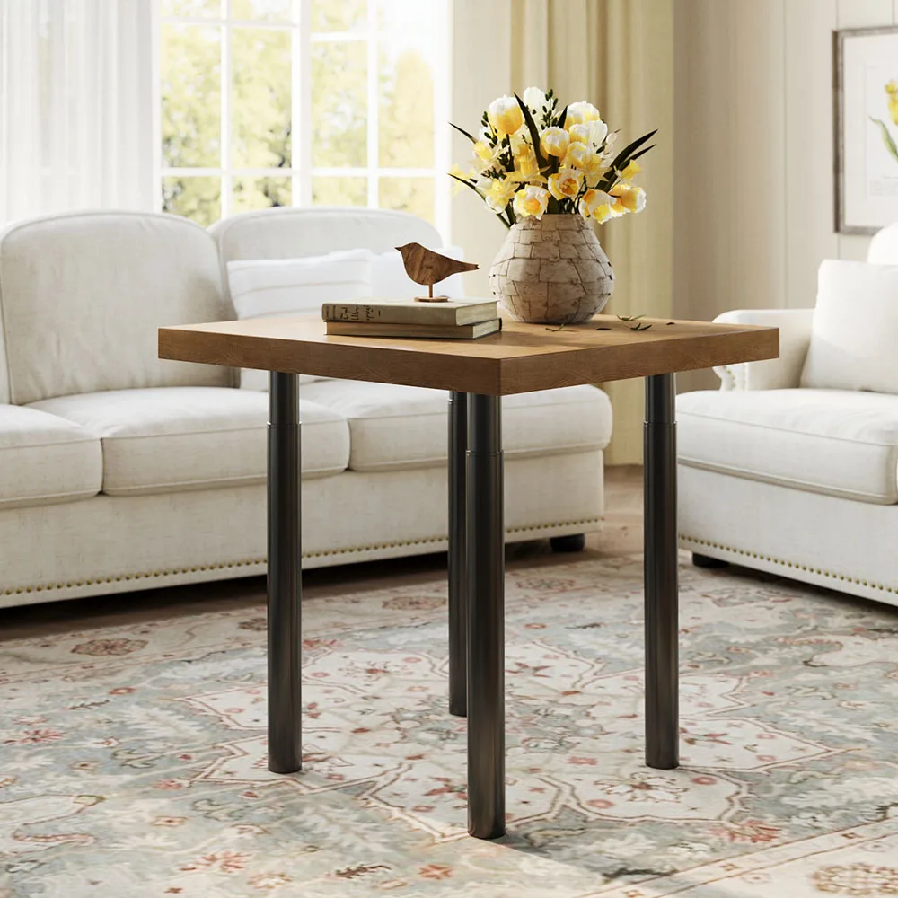 Livingandhome Height Metal Table Legs Furniture Accessories Anti-slip Black Iron Table Leg Round Metal Table Legs