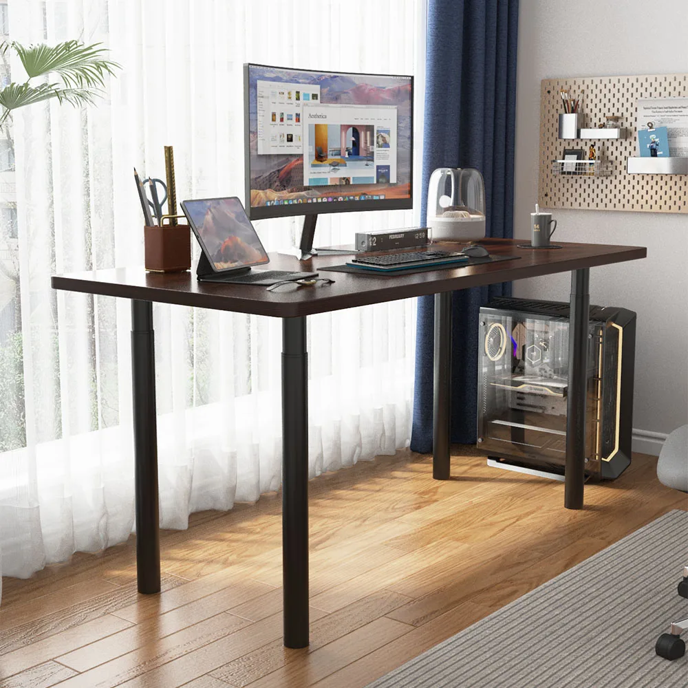 Livingandhome Height Metal Table Legs Furniture Accessories Anti-slip Black Iron Table Leg Round Metal Table Legs