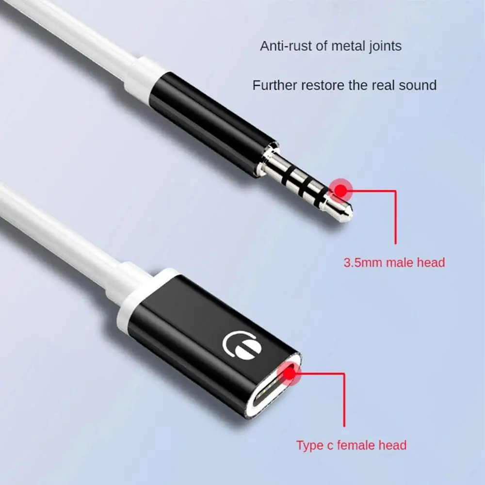 3.5mm Male to Type-c Female Converter Headphone Converter Aux Cable Type-C To 3.5mm Jack Converter for MP3 Player, Laptop,Tablet