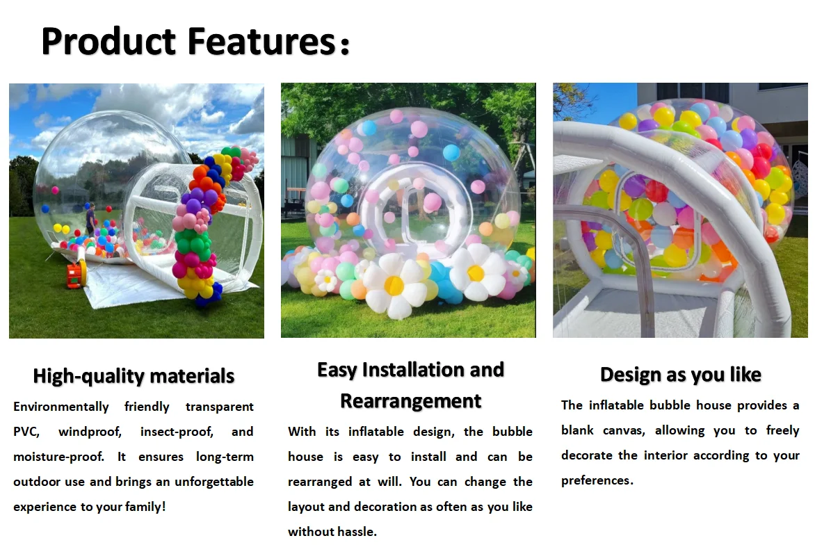 UK and US warehouse clearance sale! New inflatable bubble house with tent transparent dome, suitable for children's party PVC