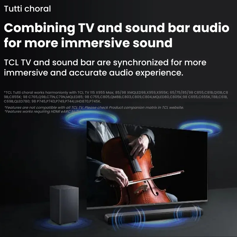 TCL S55H Series 2.1 Dolby Atmos all-in-one super bass soundbar with Subwoofer,S55H
