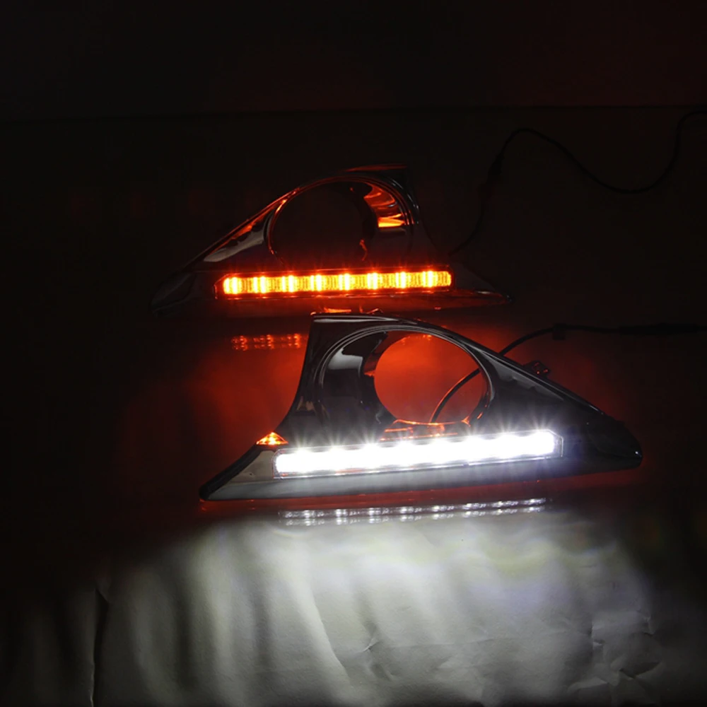 LED DRL Fog Lamp for Toyota Camry 2012-2014 / Aurion 2012 2013 2014 2015 2016 2017 2018 19 Daytime Running Light W/ Turn Signal