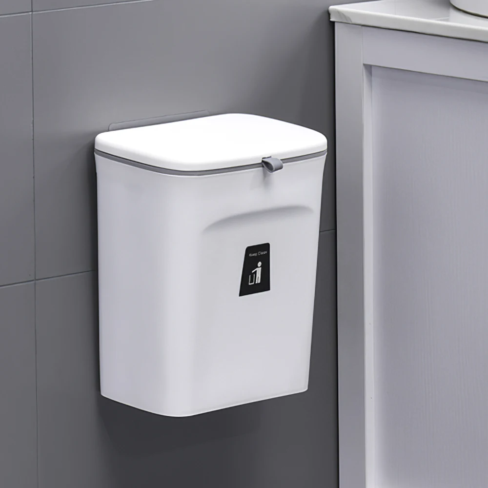 【Lifeideas】Door Hanging Trash Can Kitchen Bathroom Toilet Waste Storage with Inner Barrel Wall Mounted Garbage Rubbish Bin