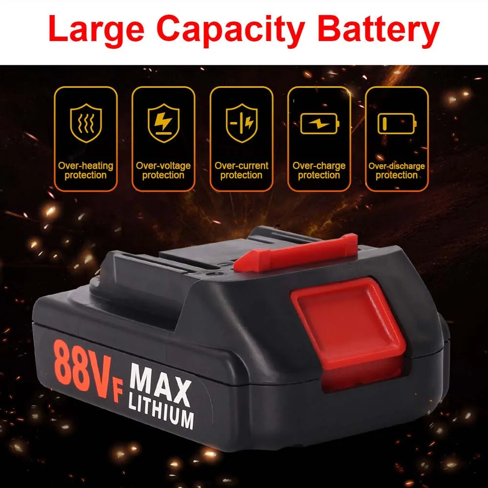 1000Nm 1/2" Cordless Electric Impact Wrench Drill Gun Ratchet Driver 1/2Battery